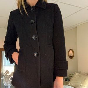 Anne Klein Black Wool Peacoat